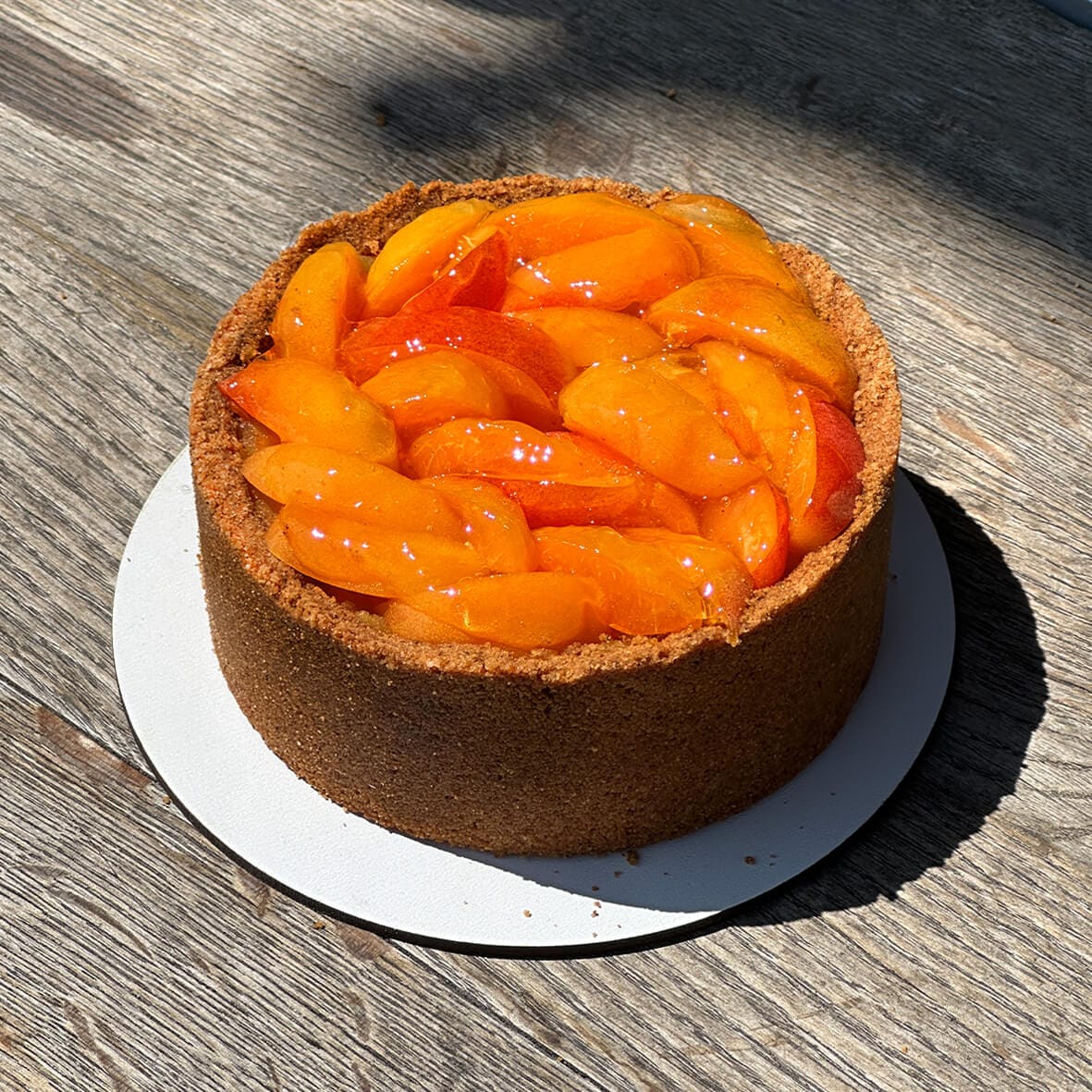 Бенто чизкейк Ананас-Абрикос з абрикосами фото чизкейка від Cheesecake Family