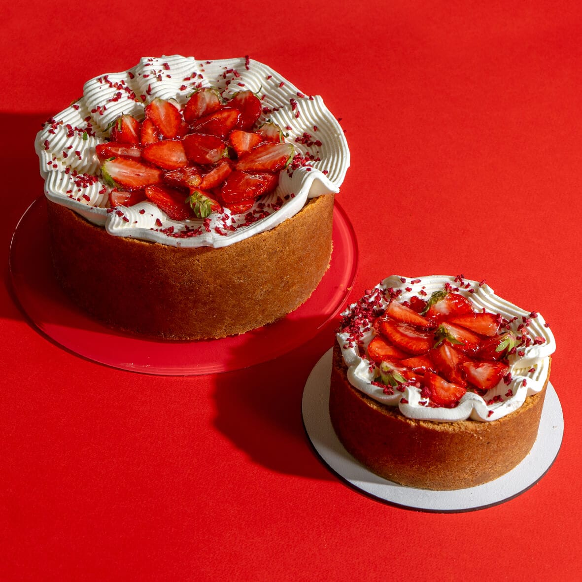 Cheesecake Family найбільша колекція чизкейків в Україні чизкейк ньюйорк великий і бенто на червоному фоні