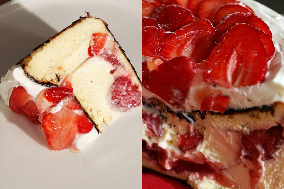 Basque Bento Cheesecake strawberry yoghurt