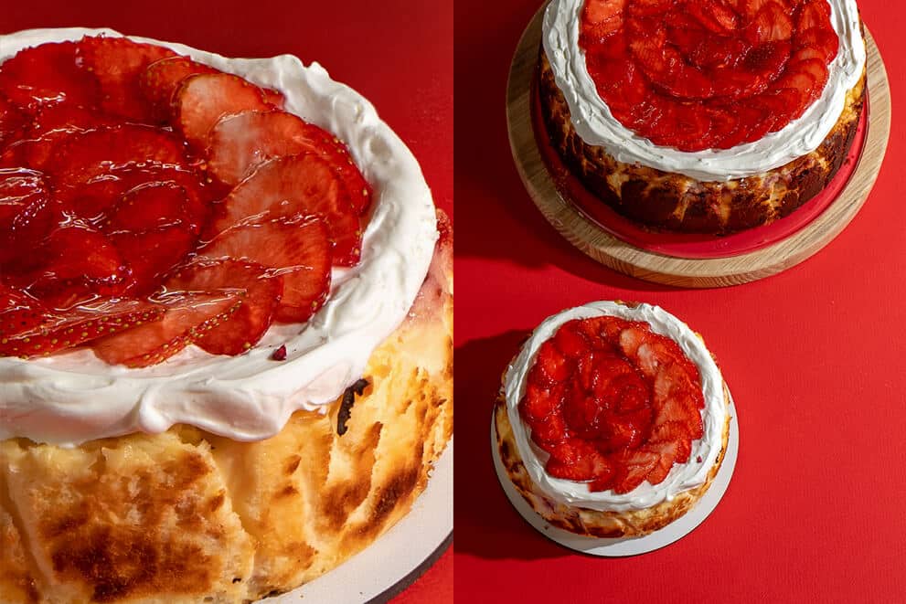 Basque Bento Cheesecake strawberry yoghurt